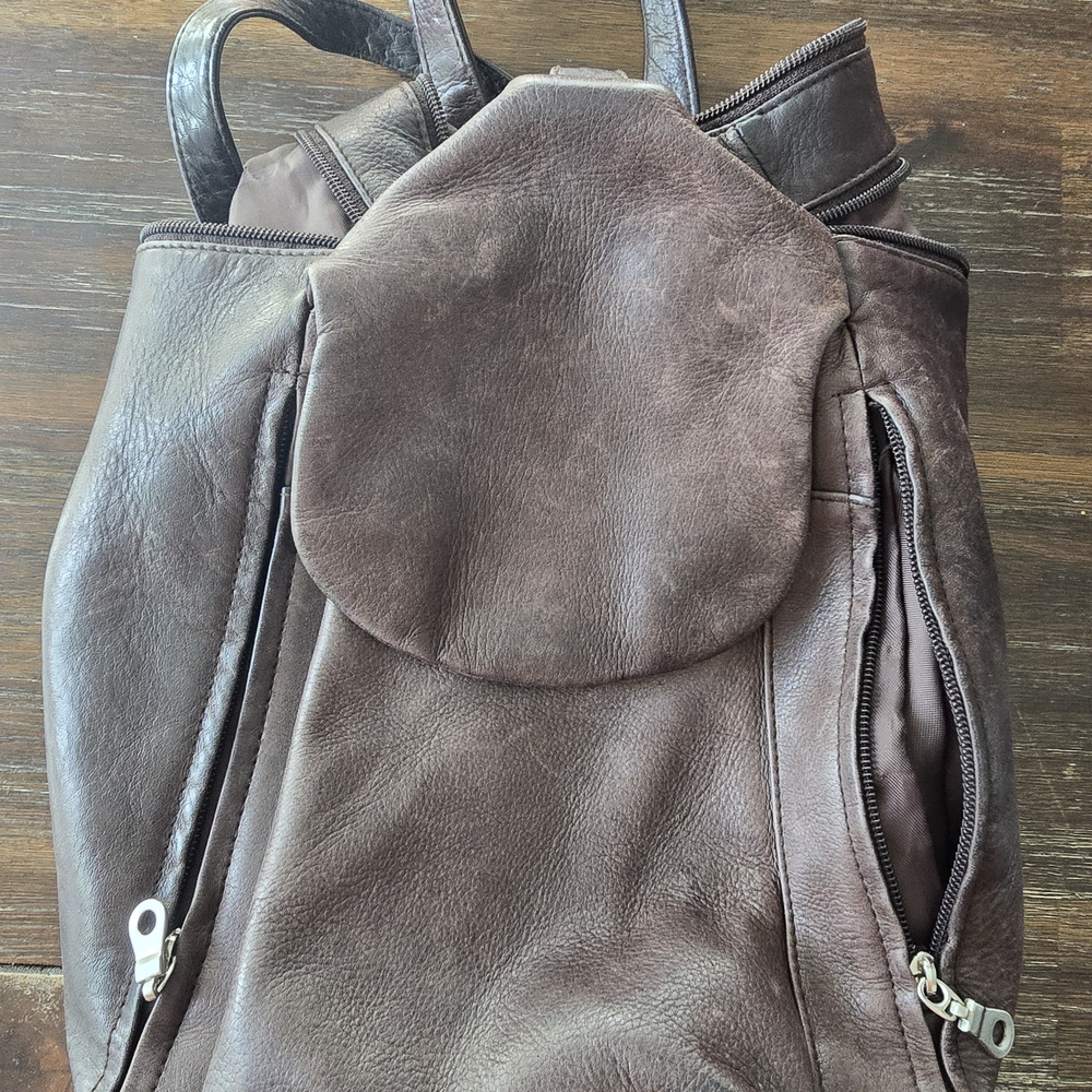 Tignanello Brown Leather Backpack